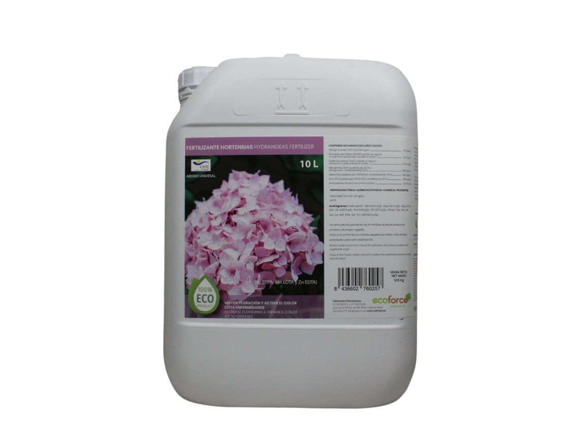CULTIVERS Fertilizante Hortensias Ecológico 10 L Abono Líquido Mayor Floración, Intensifica el Color. Plantas sanas y Fuertes. Abono 100% Natural