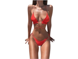 Traje de baño bikini de dos piezas para mujer, modelo 2026, con diseño sexy y costuras de color liso, ideal para la playa y la piscina.