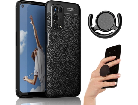 Carcasa Y Soporte Oppo A74 5G Rugged Leather Y Popsocket