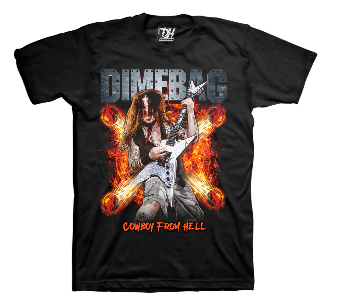 Dimebag Darrell Cowboy T-shirt Unisex Rockinstone Size:s