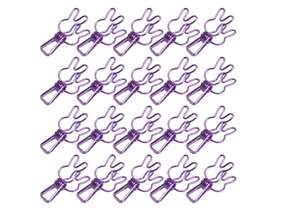 20 clips metálicos para carpetas, clips para papel, abrazaderas multiusos, color morado, para paneles eléctricos