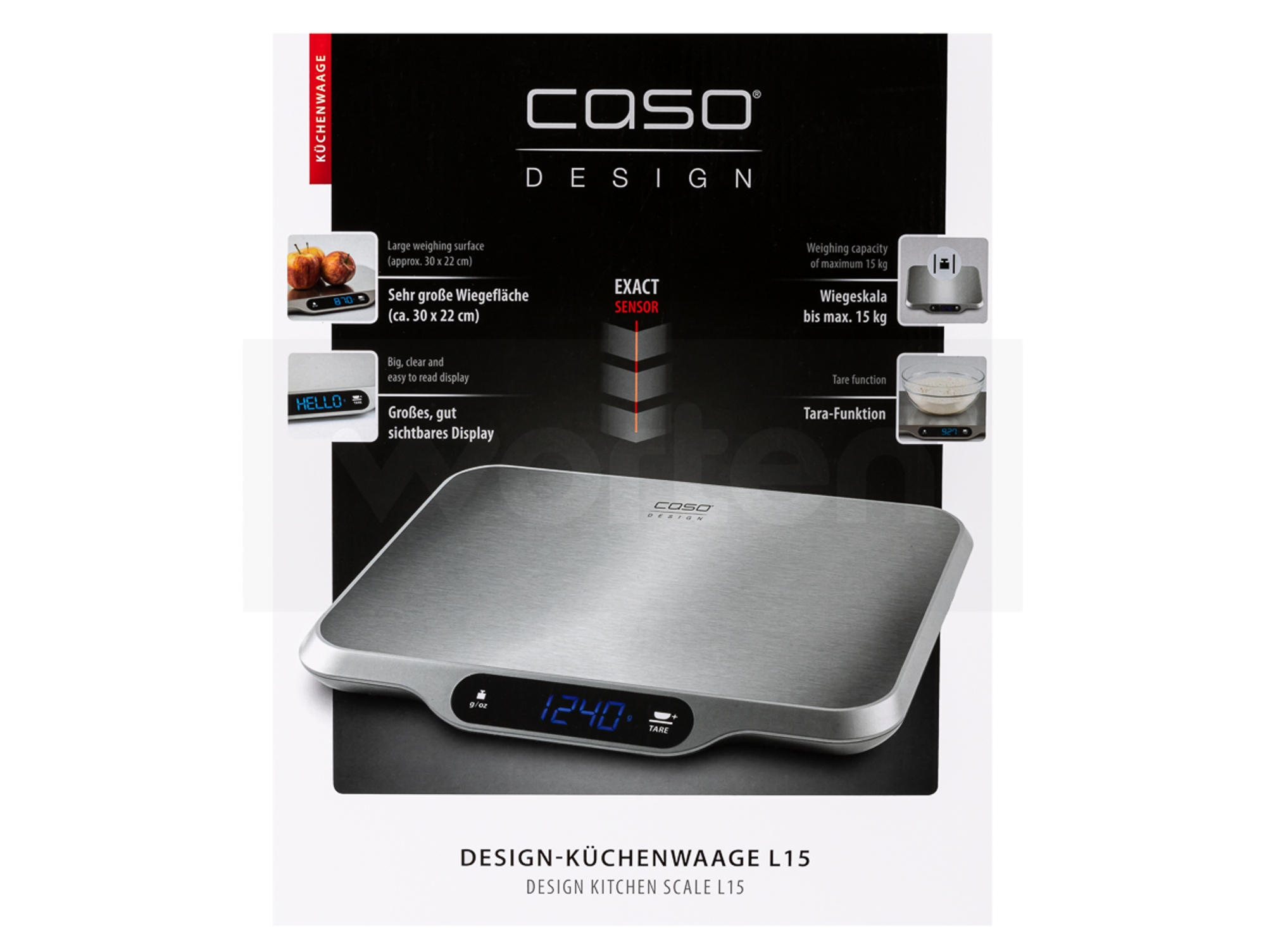 Báscula de cocina CASO L15 (Capacidad: 15 Kg - Precisión: 1 g)