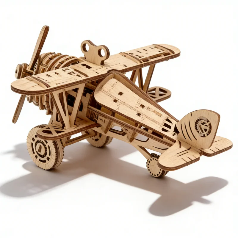 Kit De Construcción De Maquetas De Biplanos - Rompecabezas De Madera 3d Para Adolescentes