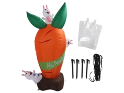 Decoración Hinchable De Pascua Con Conejito Y Zanahoria, Luz Led, Ip44, 1,8 M, Jardín/patio, Enchufe Británico.