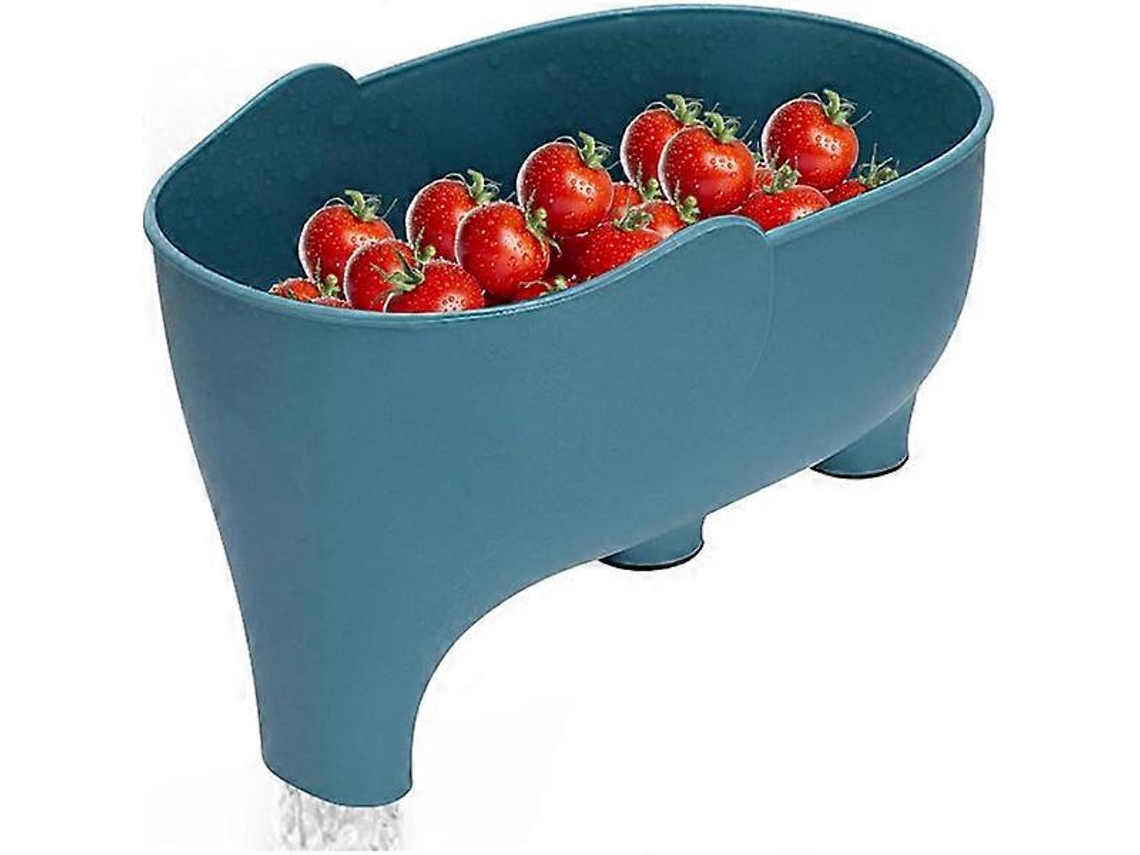 Escurridor de fregadero con forma de elefante, un simpático y multifuncional animal para el fregadero de la cocina, escurridor de frutas y verduras.