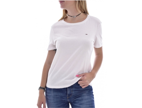 Blusa TOMMY JEANS Algodón Mujer (S - Blanco)