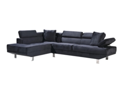Sofa SALDOSYSTOCKS Rinconera Chaise Longue Executive Negro 262x190cm