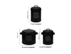 (negro) Juego De Cestas De Almacenamiento De Cocina De Tres Piezas, Estilo Moderno, Material Metálico