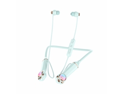 Auriculares para colgar en el cuello, Bluetooth 5,3, efecto de iluminación Rgb, bonito gato espacial, carcasa magnética de Metal azul, YEMAESRE