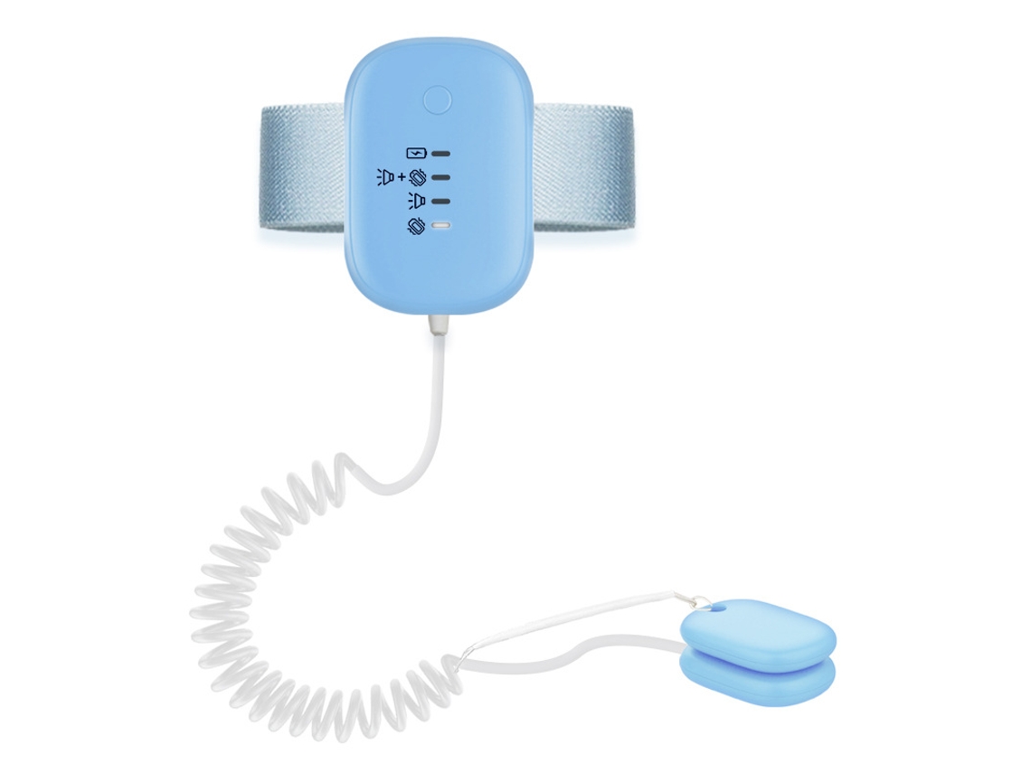 Alarma de enuresis Eifson con carga USB, sensor de alta sensibilidad, sonido potente y vibración intensa (azul)