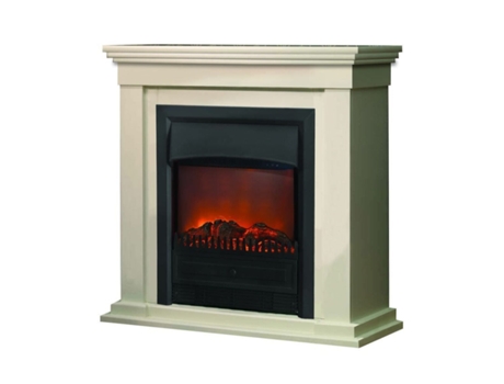 Xaralyn Calgary Lagos Chimenea eléctrica con quemador de 1800W con efecto llama, Blanco