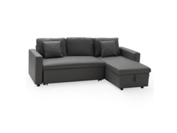 Sofá cama imitación piel CLARK 3 plazas color gris