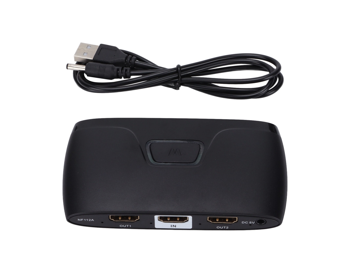 Divisor De Interface Multimídia Hd 2.0 1 Entrada 2 Saídas 4k 60hz Hdcp 2.2 Plug And Play Nf112a