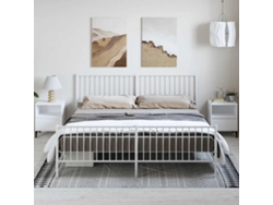 Estructura Cama Sin Colchón Con Estribo Metal Blanco 183x213 Cm