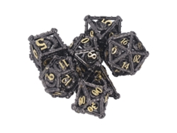 Juego De 7 Dados Poliédricos De Latón Grabados Para Juegos De Mesa Y Juegos De Rol.