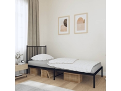 Marco de Cama con Cabecero Metal Negro (90x190cm)