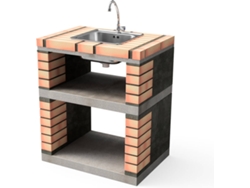 Módulo para Barbacoa MOVELAR Lima con fregadero y grifo (Ladrillo Tintado - 74x53x85cm)