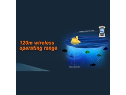 Sensor De Sonda Inalámbrico Para El Buscador De Peces Lucky Con Transductor De Profundidad De 45 M.