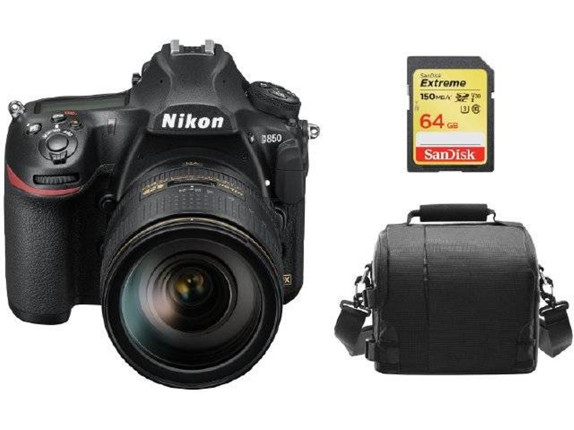 Kit Cámara Réflex NIKON D850 AF-S 24-120MM F4G ED VR + Tarjeta SD de 64GB + Funda para cámara