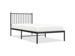 Maison Exclusive - Estructura Cama Sin Colchón Con Cabecero Metal Negro 90x200 Cm