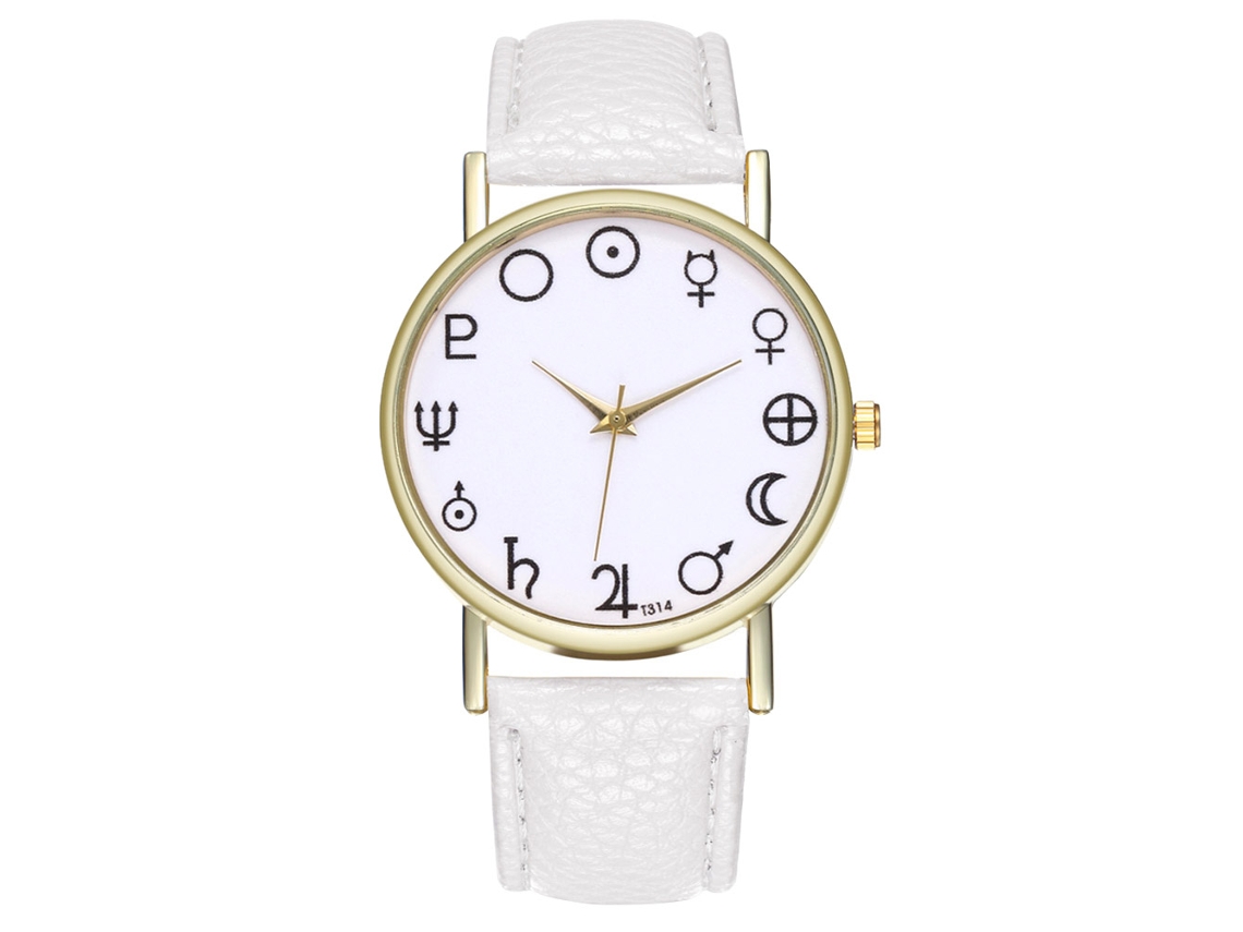 Reloj De Pulsera Analógico De Cuarzo Con Correa De Pu Para Mujer Y Hombre Estilo Moderno (blanco)