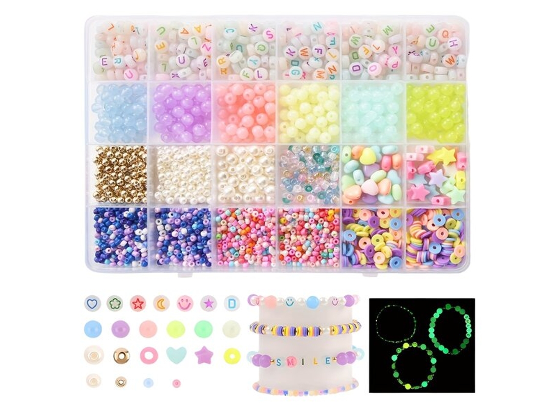 Juego de cuentas brillantes para pulseras y collares Pickifypunnyb Slo Slowmoose