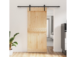Puerta corrediza | Puerta corredera con herrajes 90x210 cm madera maciza de pino Wsd754664 Lovely Home