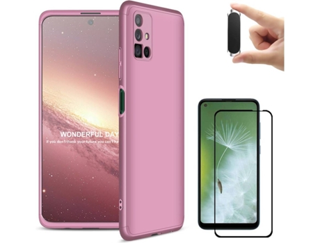 Kit Funda, Protector y Soporte para Samsung M11 PHONESHIELD BD-GK&9D&MH-PK-SM-M11 Rosa