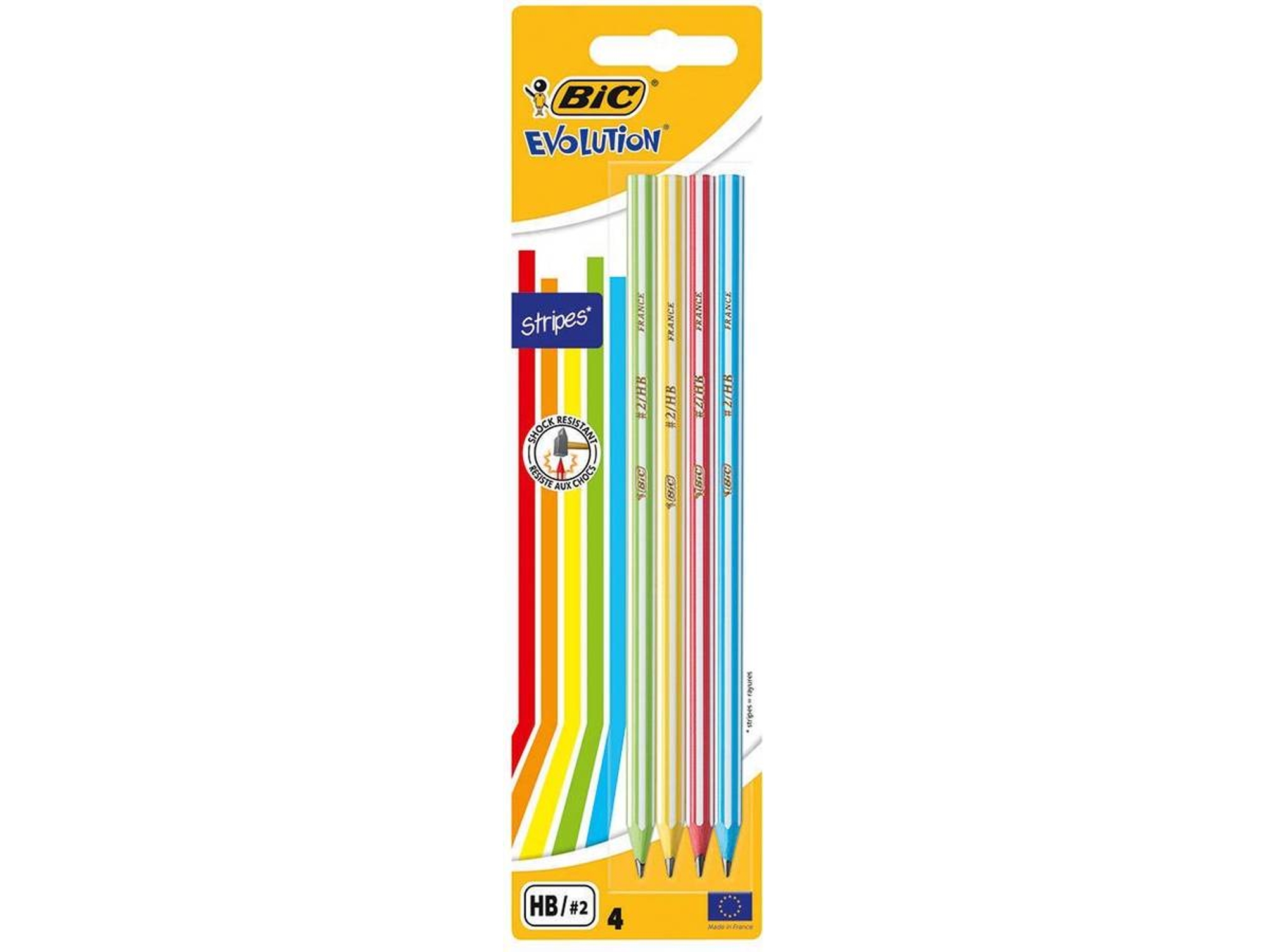 Lápiz de Grafito BIC Stripes 2HB (4 Unidades)