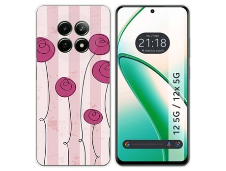 Funda Diseño Flores para Realme 12 5G 12X 5G TUMUNDOSMARTPHONE Silicona Vintage Multicolor