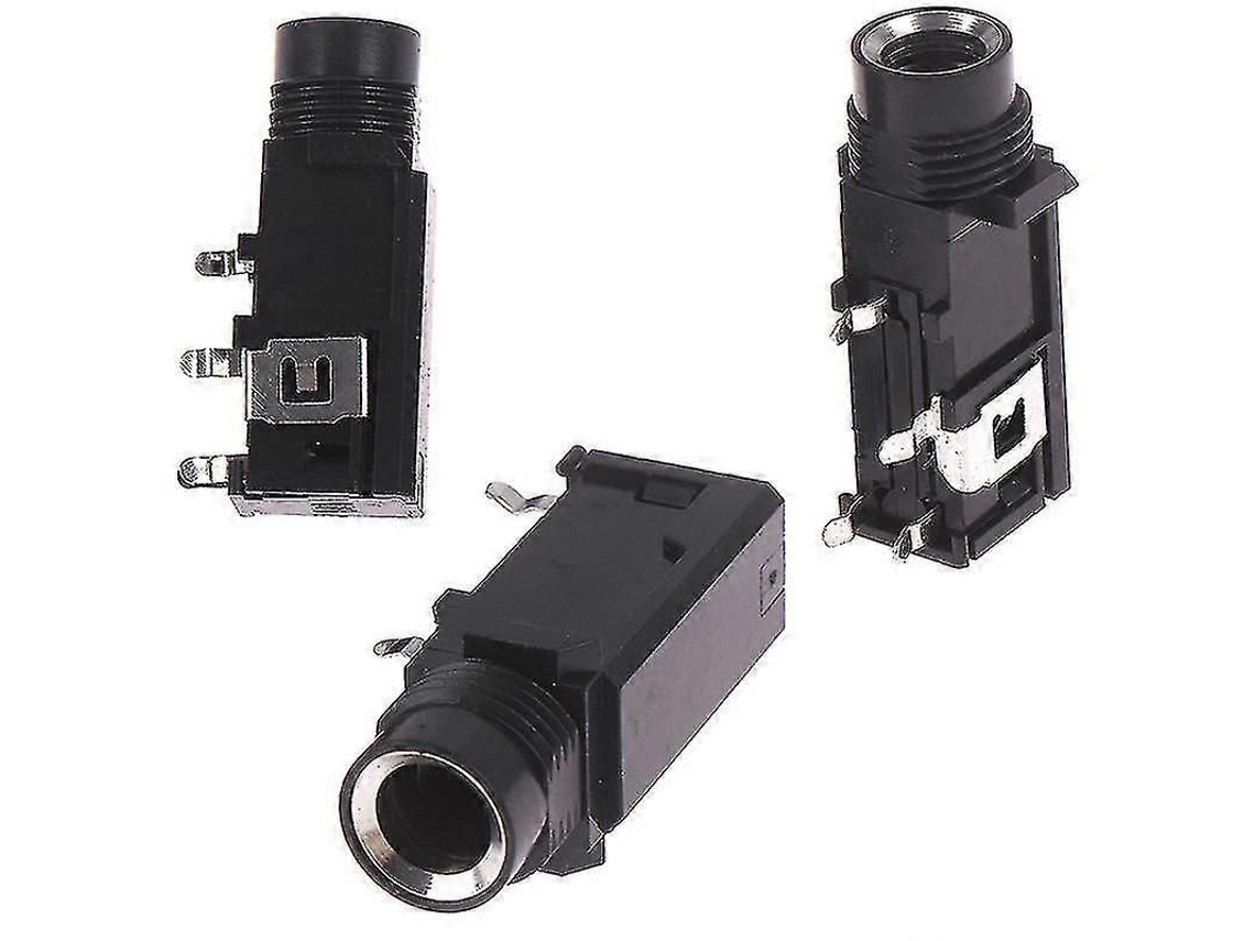 3 Conectores Hembra Estéreo De 6,35 Mm Y 4 Pines Para Adaptador De Audio.