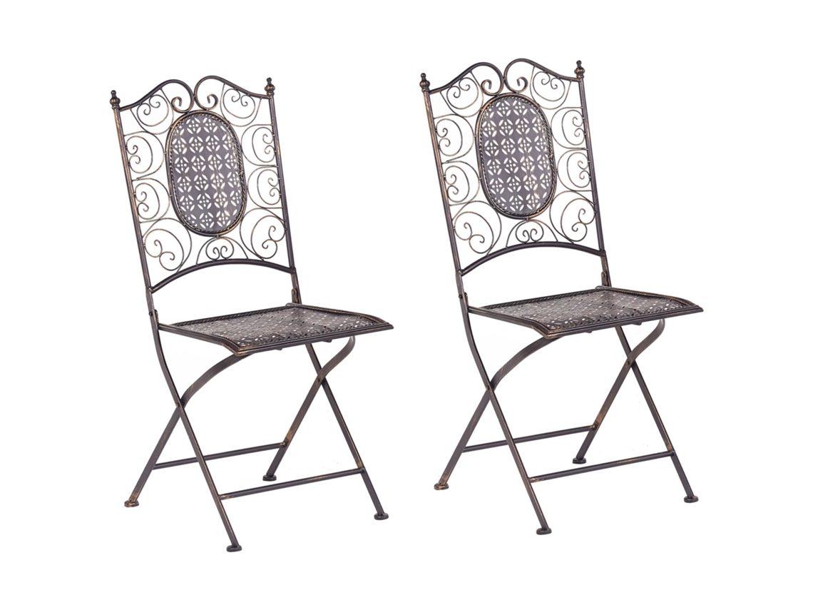 Conjunto de 2 sillas BELIANI Bormio de Hierro Negro 40x60x93