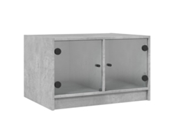 Maison Exclusive - Mesa De Centro Con Puertas De Vidrio Grs Hormigón 68x50x42 Cm