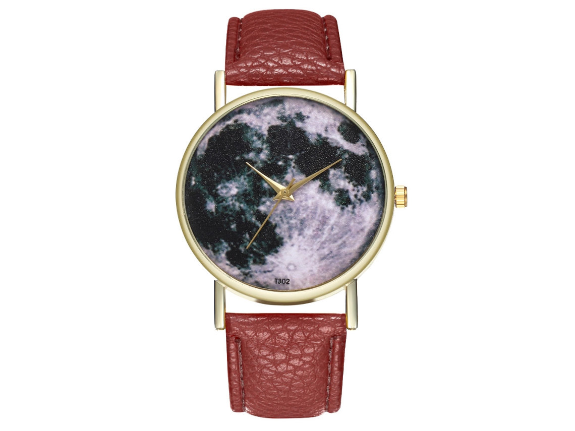 Reloj Unisex Informal De Cuarzo Para Hombre Y Mujer Con Correa De Piel Sintética Marrón.