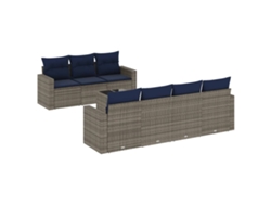 Maison Exclusive - Set De Sofás De Jardín 8 Pzas Y Cojines Ratán Sintético Gris