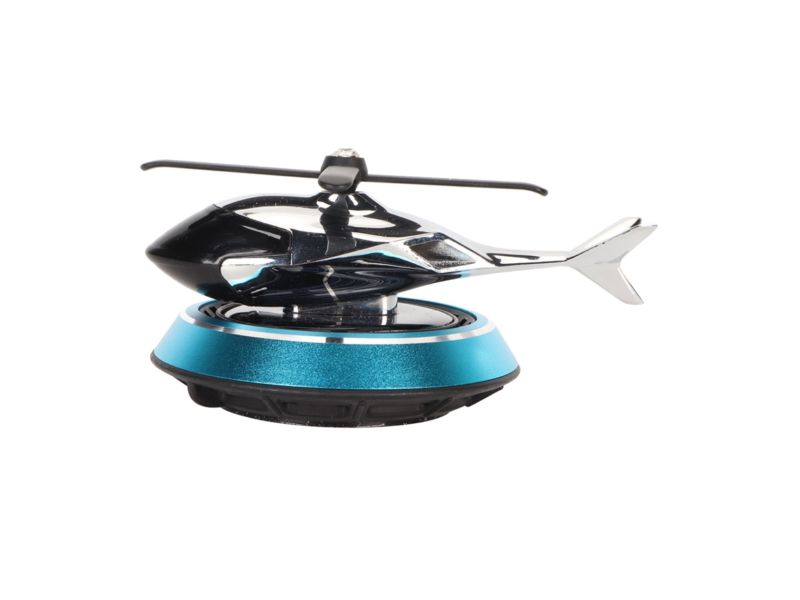 Ambientador Solar Para Coche Con Hélice Giratoria, Diseño Decorativo De Helicóptero Azul.