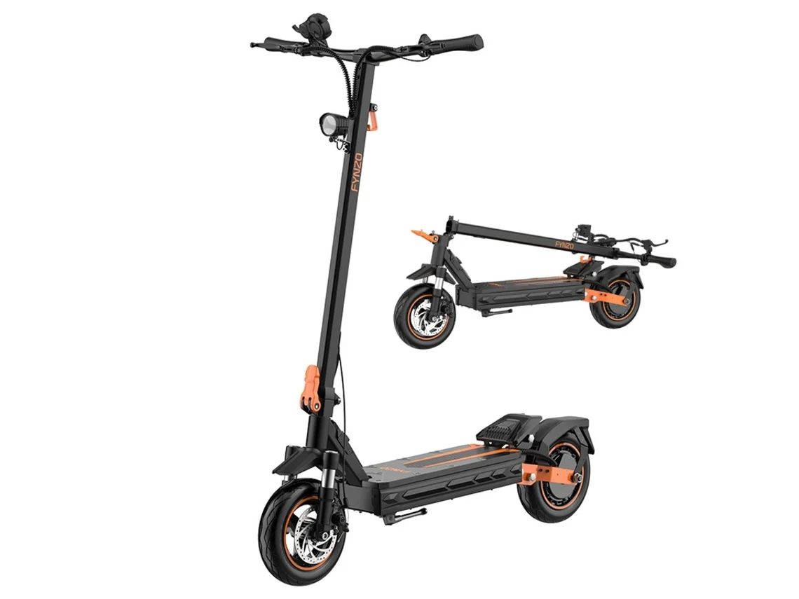 Patinete eléctrico Fynzo S11, 1100 W, autonomía de 60 km, velocidad de 45 km/h, batería de 48 V y 15,6 Ah, neumáticos de 10 pulgadas, frenos de disco, NFC, color gris.