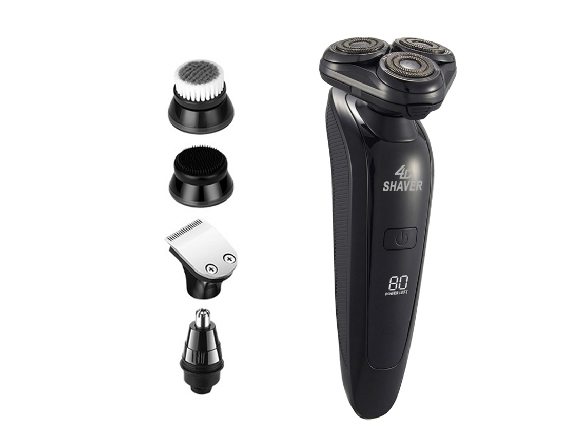 Afeitadora Eléctrica 5 En 1 Para Hombres, Recargable Y Rotativa (negra)