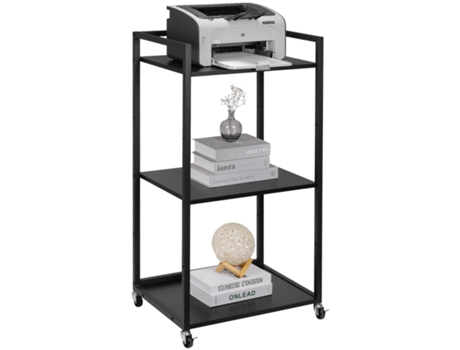VEVOR con ruedas soporte de impresora ajustable de 3 niveles, soporte de impresora con soporte de almacenamiento para impresora, escáner, fax