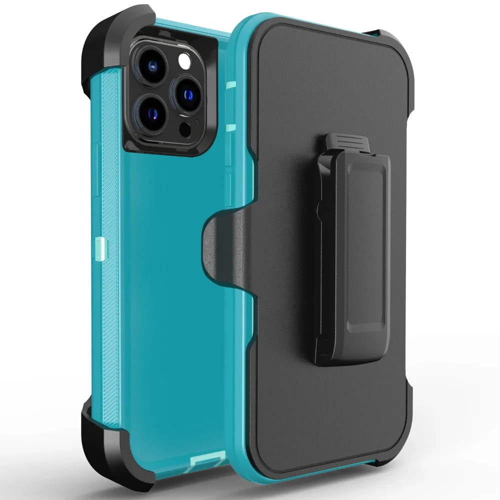 (azul, Iphone 15) Funda Protectora Ott 3 En 1 Resistente A Golpes Con Clip Para Cinturón Para Iphone