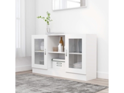 Vitrina De Madera Ingeniería Blanca 120x30,5x70 Cm