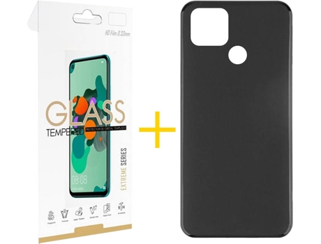 Kit Funda + Protector de Pantalla Oppo A15 SKYHE Liso (Negro)