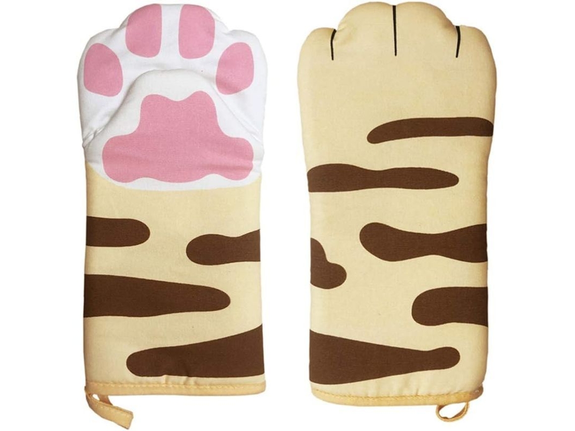 2026-guantes De Horno Resistentes Al Calor Para Cocina Y Horneado Gato Claw De Algodón 1 Par