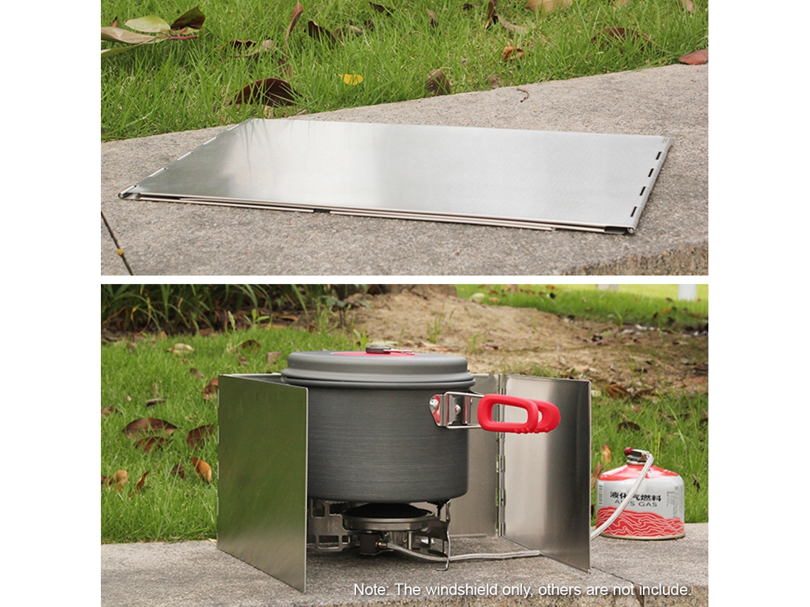 Paravientos Para Hornillo De Camping, Plegable, De Acero Inoxidable, Para Cocinar Al Aire Libre.