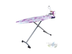 Mesa de planchar Orbegozo. Fabricada en rejilla de acero. Altura regulable hasta 93 cm. Medidas 135x46 cm.