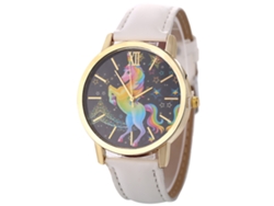 Reloj De Pulsera De Aleación Para Mujer, Estilo Negocios, Con Esfera Redonda, Movimiento De Cuarzo Analógico, Color Blanco.