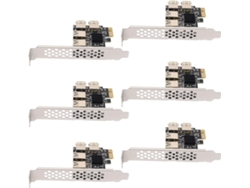 6 tarjetas adaptadoras elevadoras PCIe de 4 puertos, 1 tarjeta de video retráctil USB 3.0 SFUSHOS