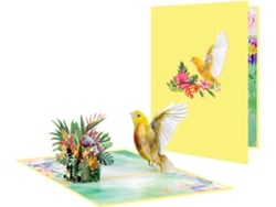 Tarjeta De Felicitación Para El Día De La Madre Con Sobre 3d, Con Diseño De Pájaro Y Flor. Diseño Para Profesoras.