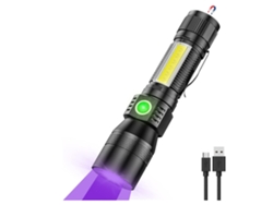 Linterna LED de alta magnética de 1200 lúmenes, YIZHOOD Lantern-0216 Linternas tácticas de luz negra impermeables Antorcha LED de 7 modos (Negro) YIZHOOD