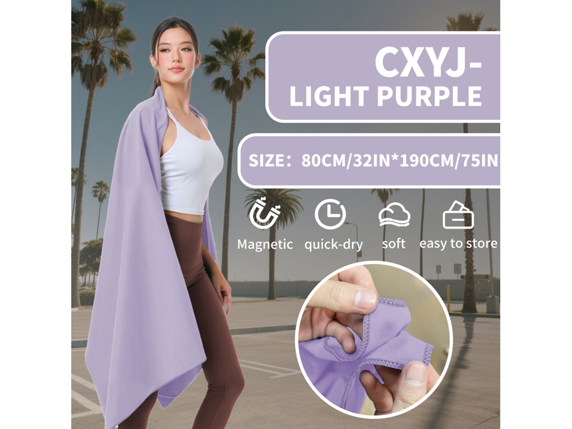 Toalha De Praia Com Fixação Magnética Para Atividades Externas. 80×190cmlilás Claroczhhmart